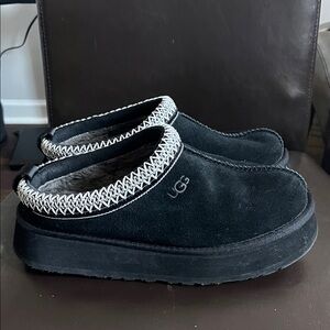 UGG Black Suede Slip-On Shoes